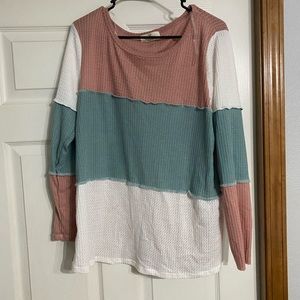 Boutique sweater size large waffle material